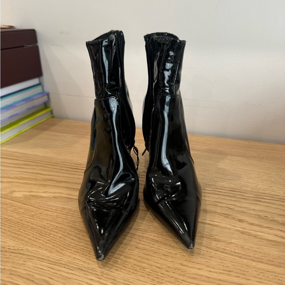Zara patten pointed toe heels